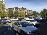 Cars in Mercer Island Town Center parking lot